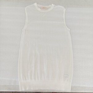 Tory Burch White Sleeveless Sweater Size XS